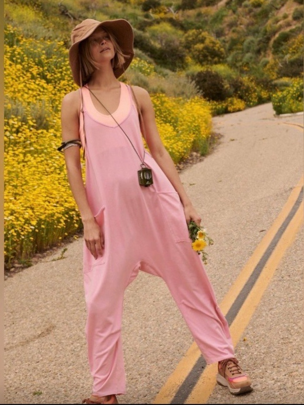 Free People pink hot shot  jumpsuit size XS New